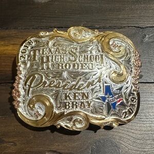 Gold and Silver Texas High School Rodeo President Buckle